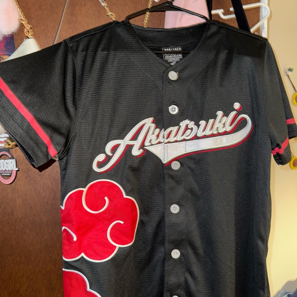 Naruto Shippuden Akatsuki Shirt Mens XS Black
Baseball Jersey Anime Cosplay